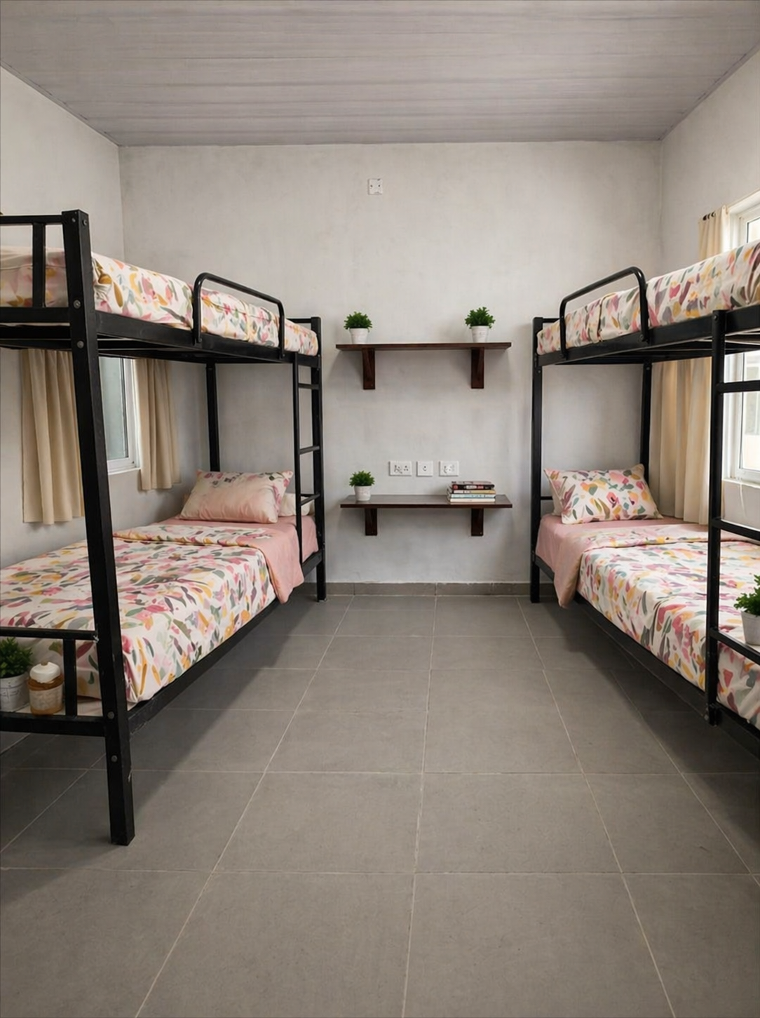 Student bedroom with bunk beds